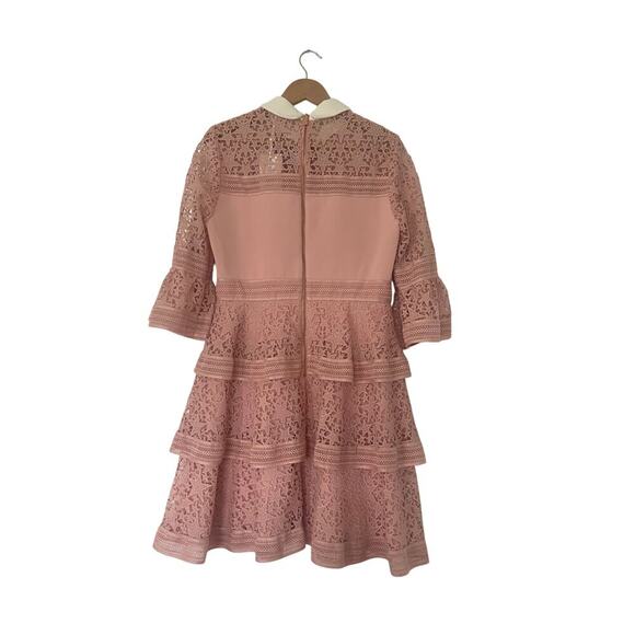 NWT Ted Baker Star Lace Ruffle Collared Dress Size 4 - Picture 6 of 7